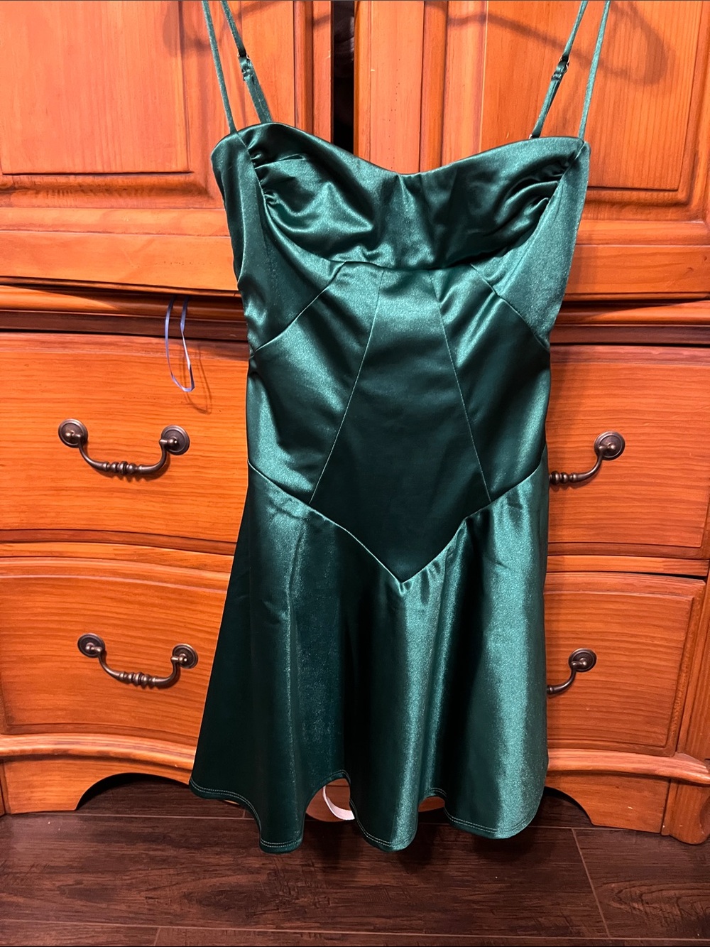 Lucy in the Sky Emerald Satin Mini Dress